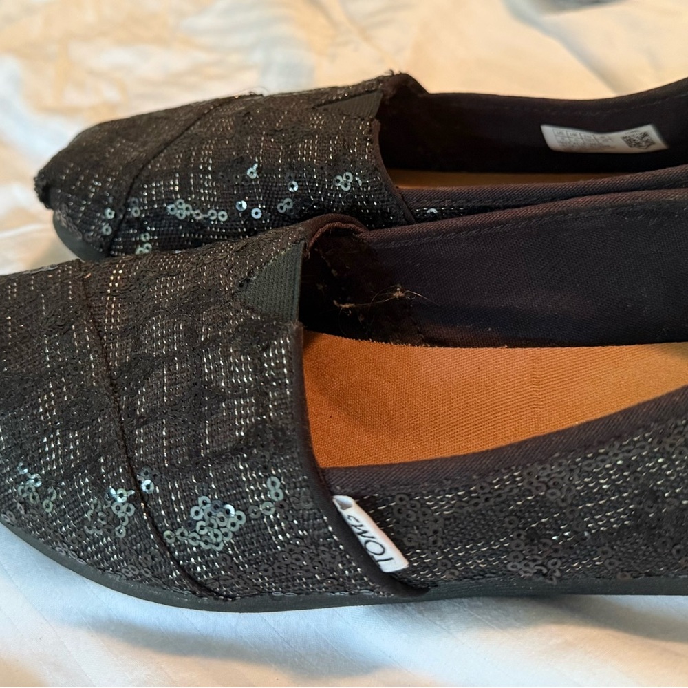 Tom's Black Sequin Women's Shoes